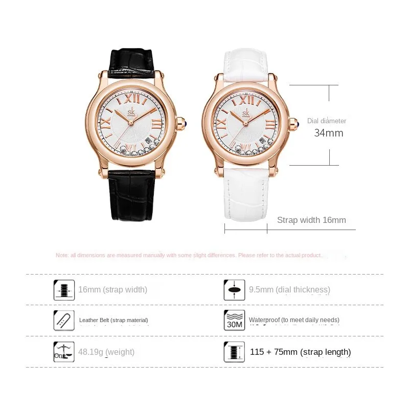 SK Women's Watch Real Cow Belt Style Fashion Waterproof Women's Watch Watch 0164