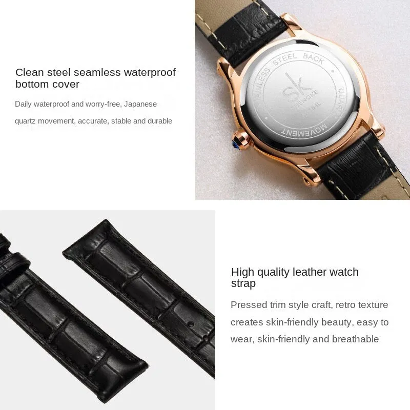 SK Women's Watch Real Cow Belt Style Fashion Waterproof Women's Watch Watch 0164