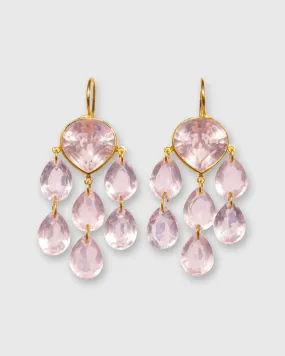 Small Rita H. Earrings in Rose Quartz