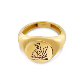 Solid Gold Bespoke Family Crest Signet Ring