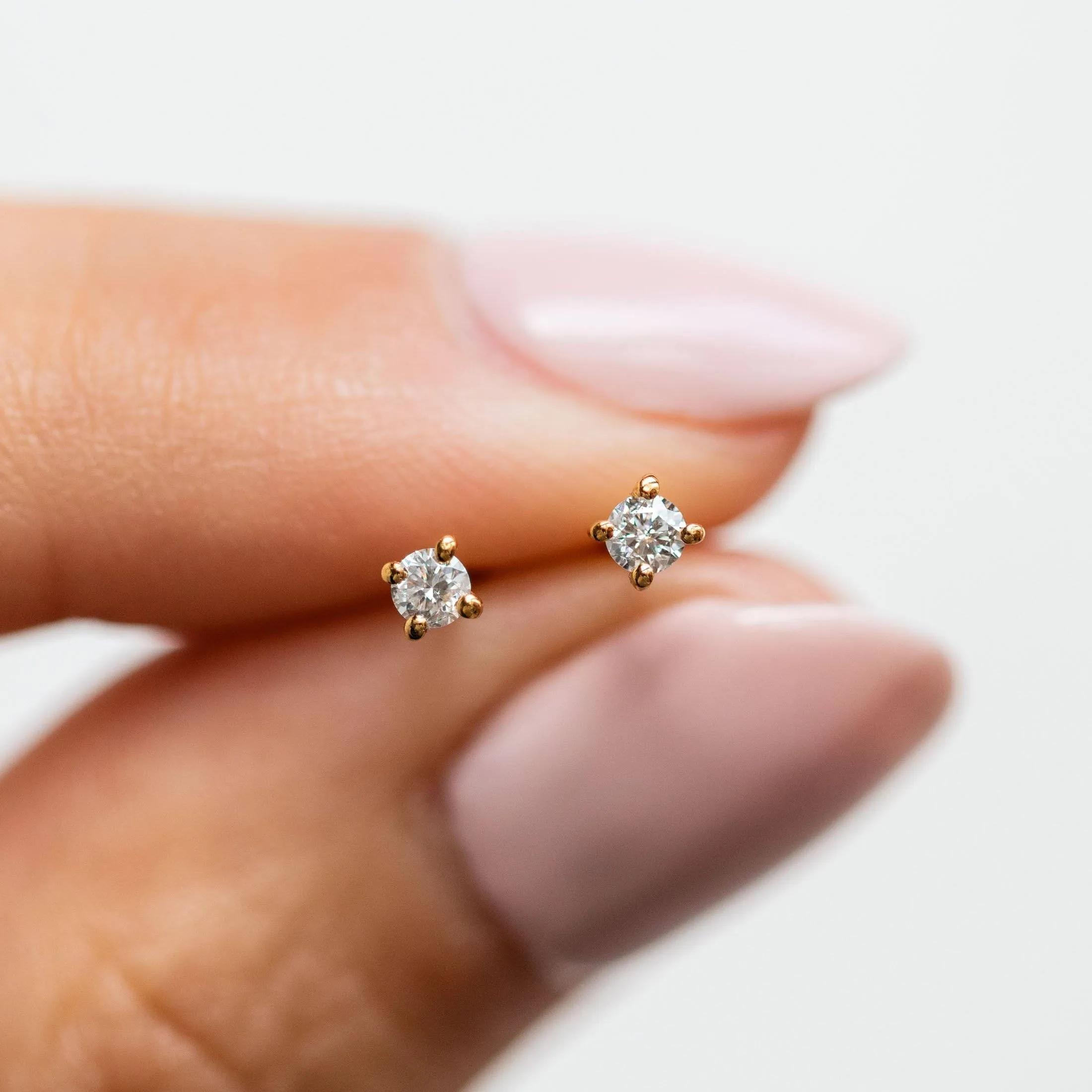 Solid Gold Diamond Studs