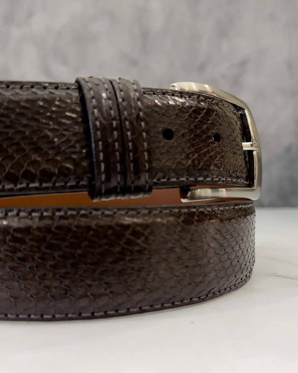 Spitting Cobra Front Cut Belt: Brown