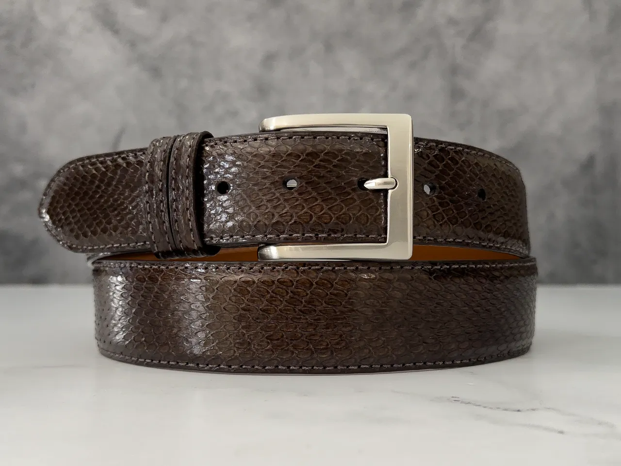 Spitting Cobra Front Cut Belt: Brown