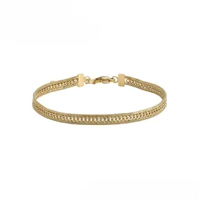 Stainless Steel Bracelet 18ct Gold Plating 17cm