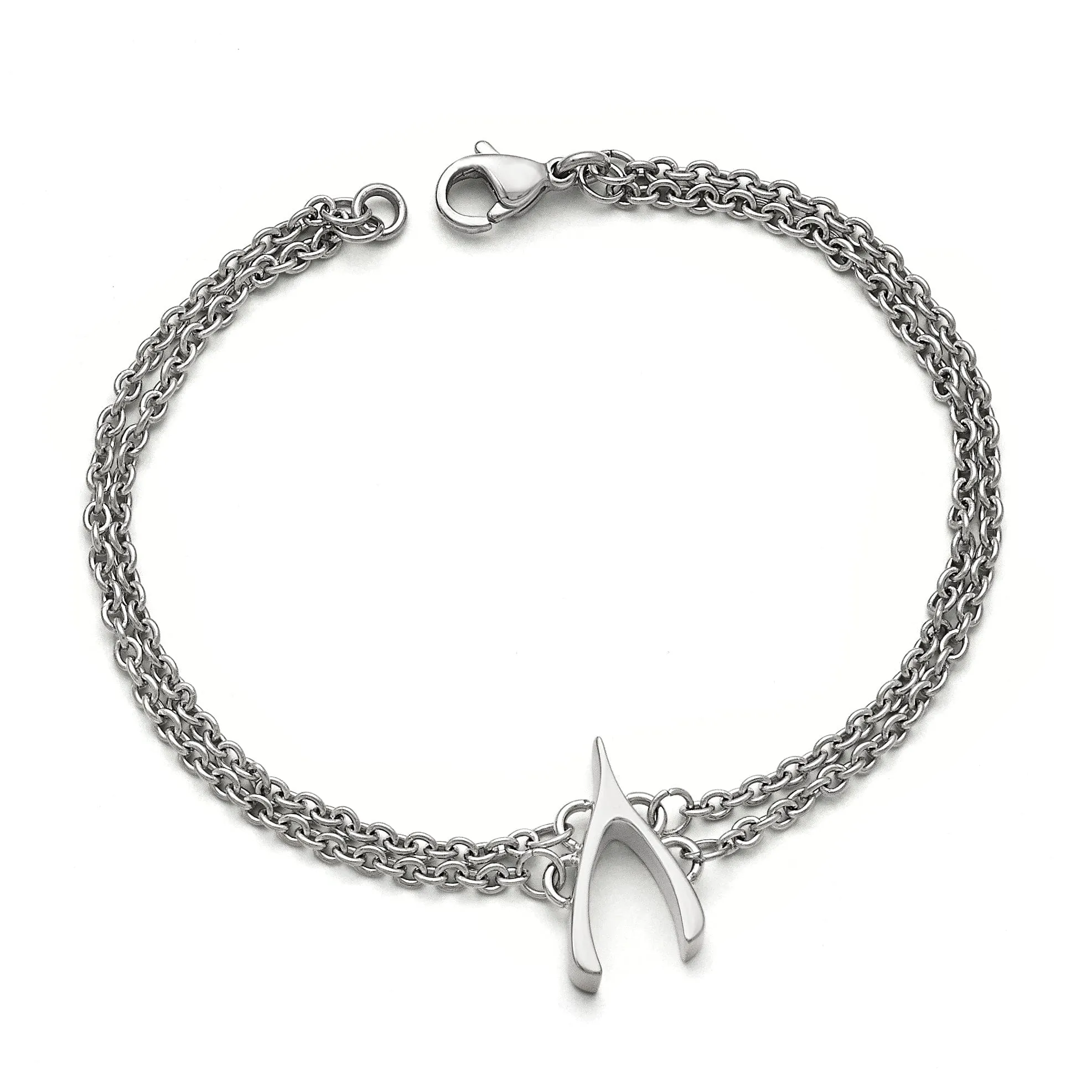 Stainless Steel Polished Wishbone Bracelet