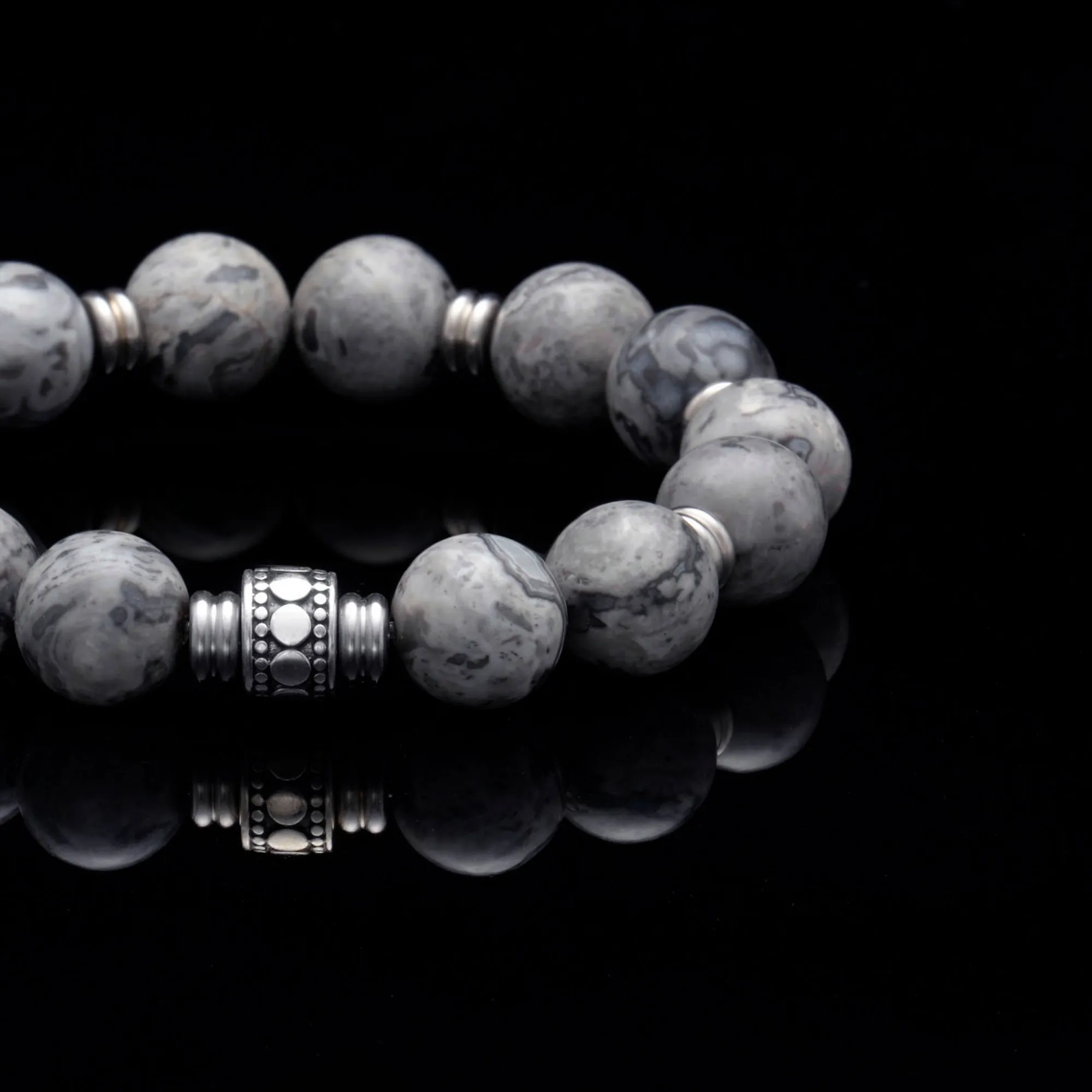 Stainless Steel Spacer Crown Chakra Bracelet