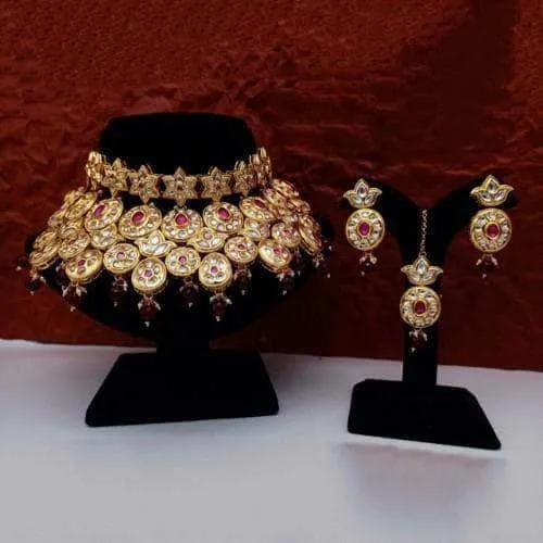 Star Choker Bridal Necklace Earring And Teeka Set