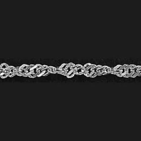 Sterling Silver 7" 2.3mm Singapore Bracelet