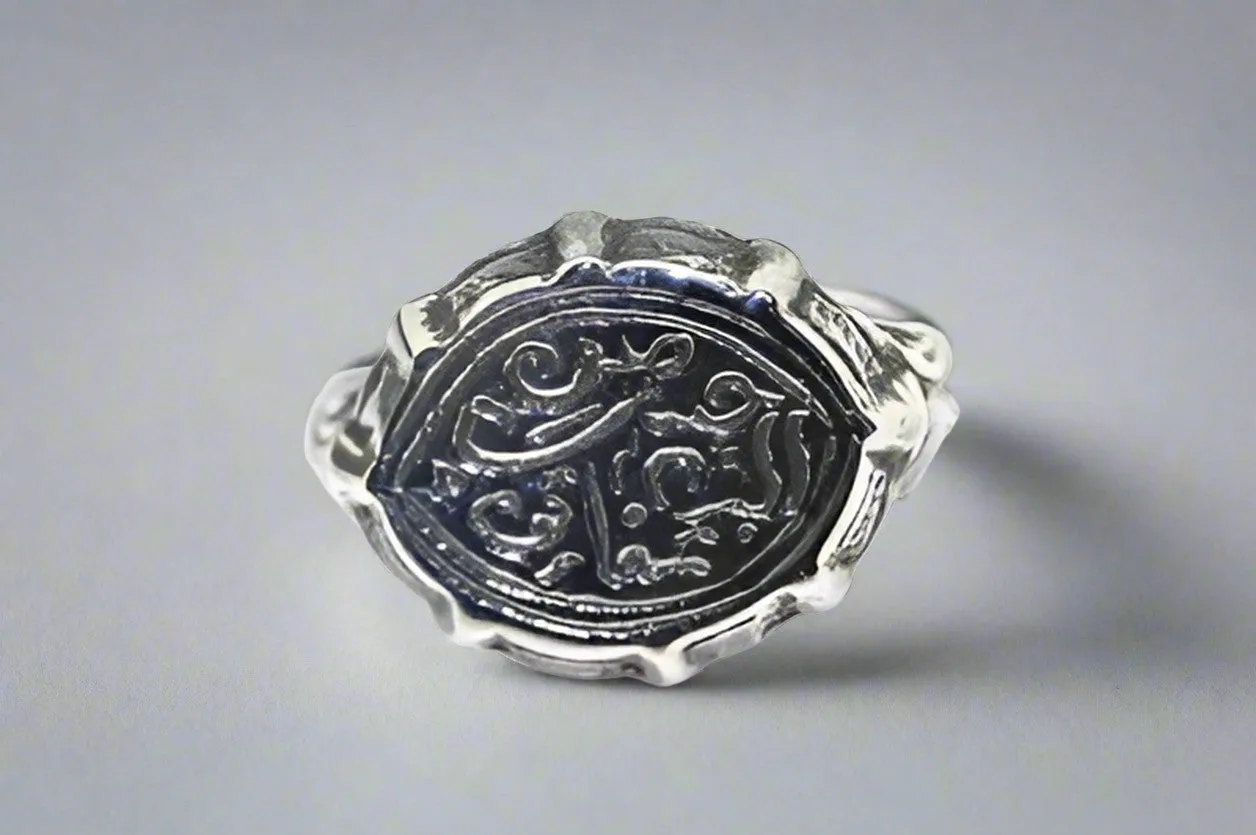 Sterling Silver 8 Point Oval Seal/Signet Ring