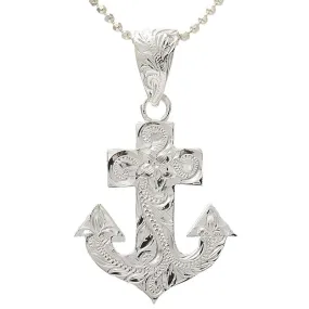 Sterling Silver Hawaiian Scroll Anchor Pendant (Chain Sold Separately)