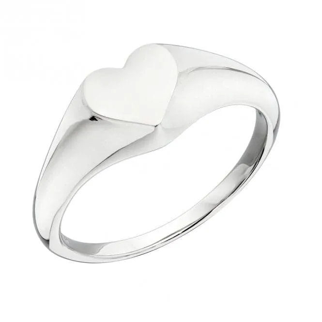 Sterling Silver Heart Signet Ring R3797