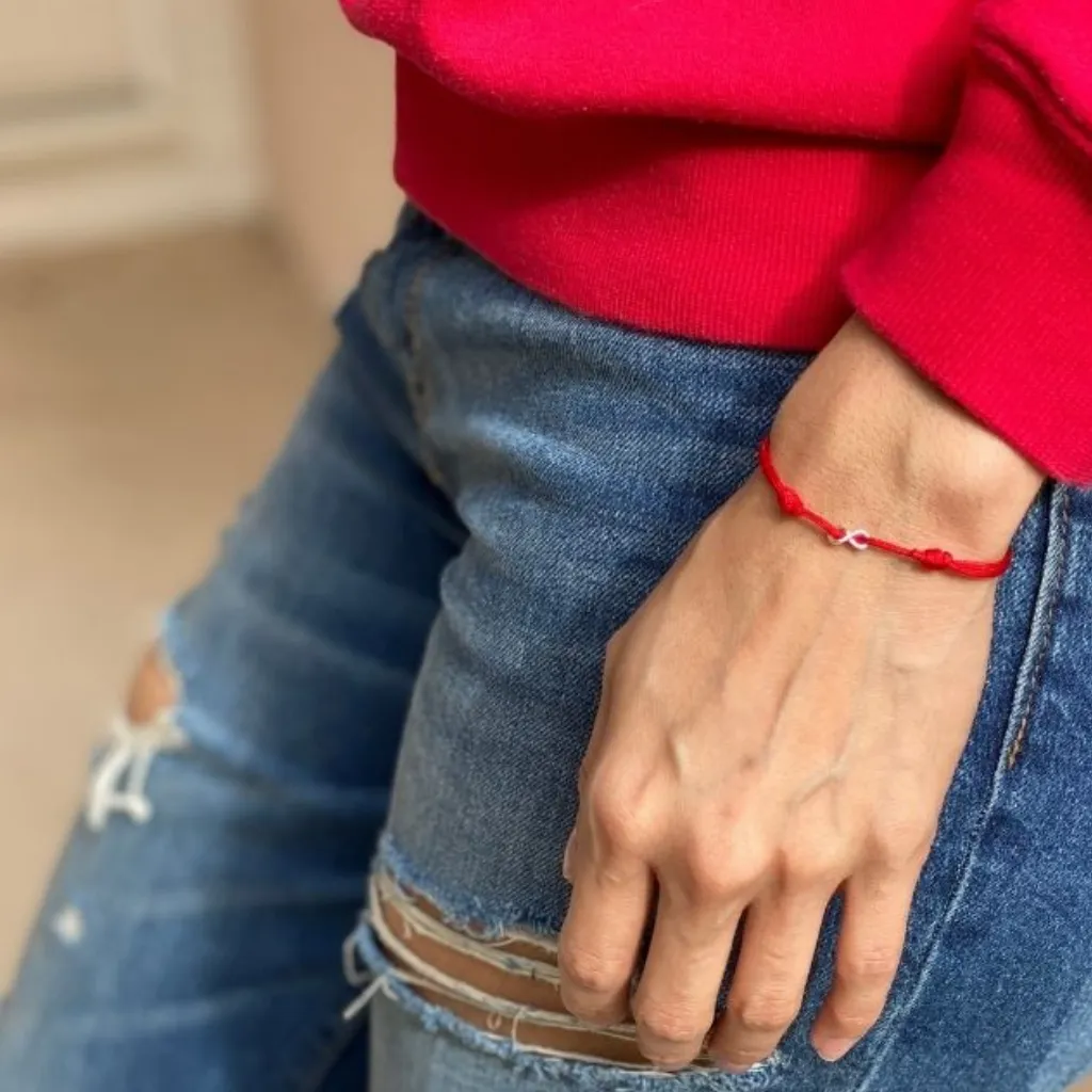 Sterling Silver Infinity Red Bracelet