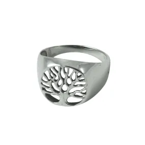 Sterling Silver Tree of Life Signet Ring