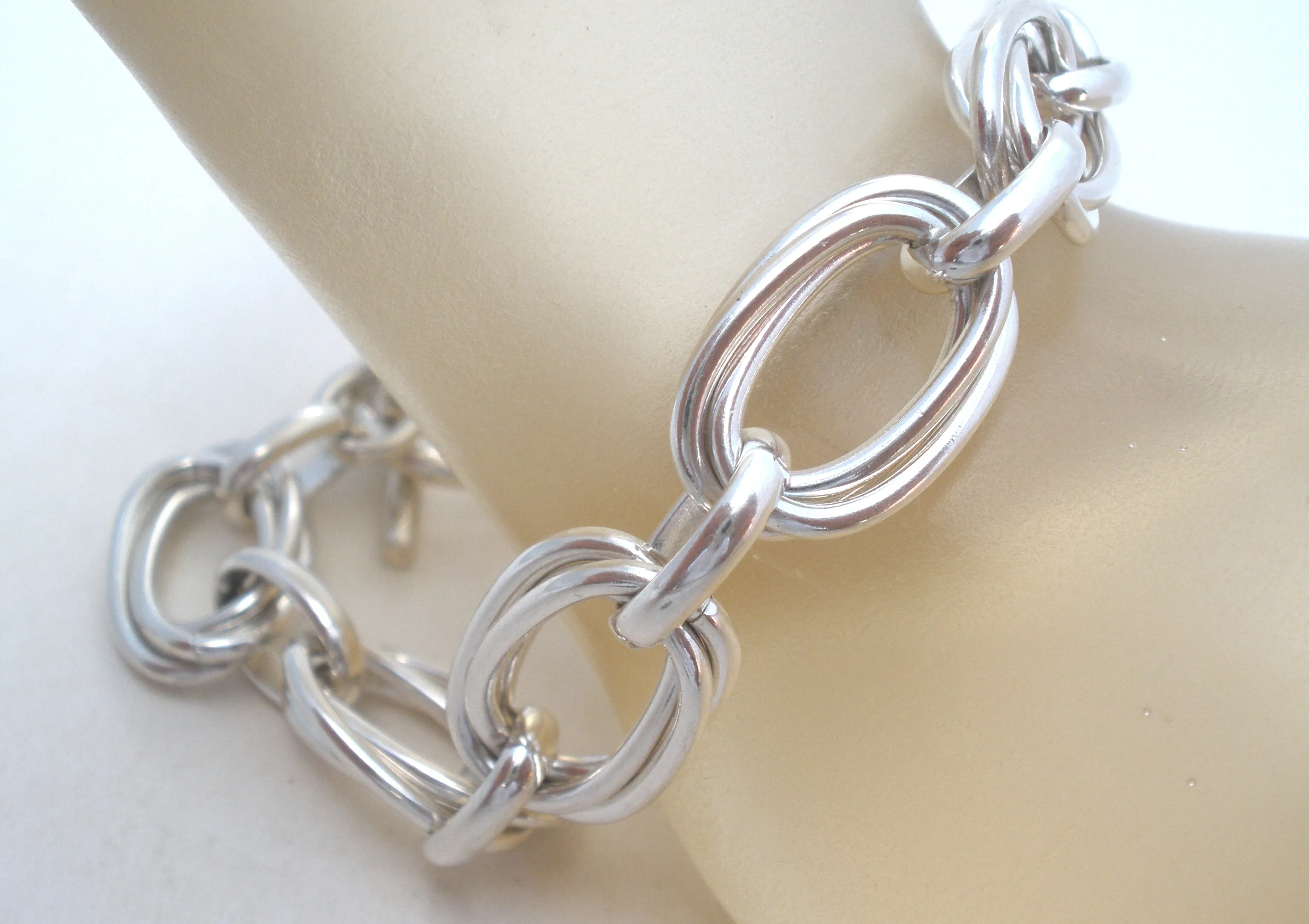 Sterling Silver Triple Link Bracelet ATI Mexico