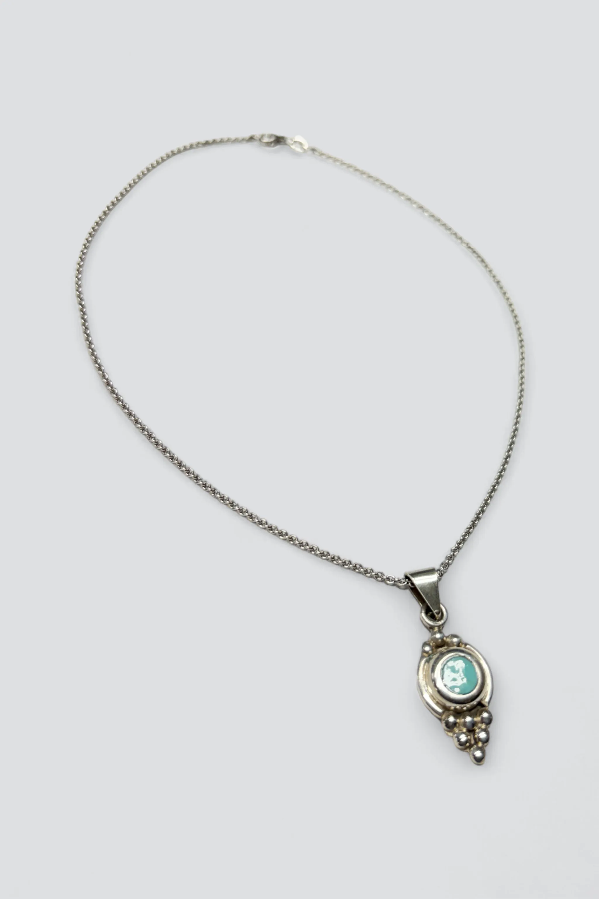 Sterling Silver Turquoise Pendant Necklace