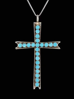 Sterling Silver Zuni Cross Necklace Pendant