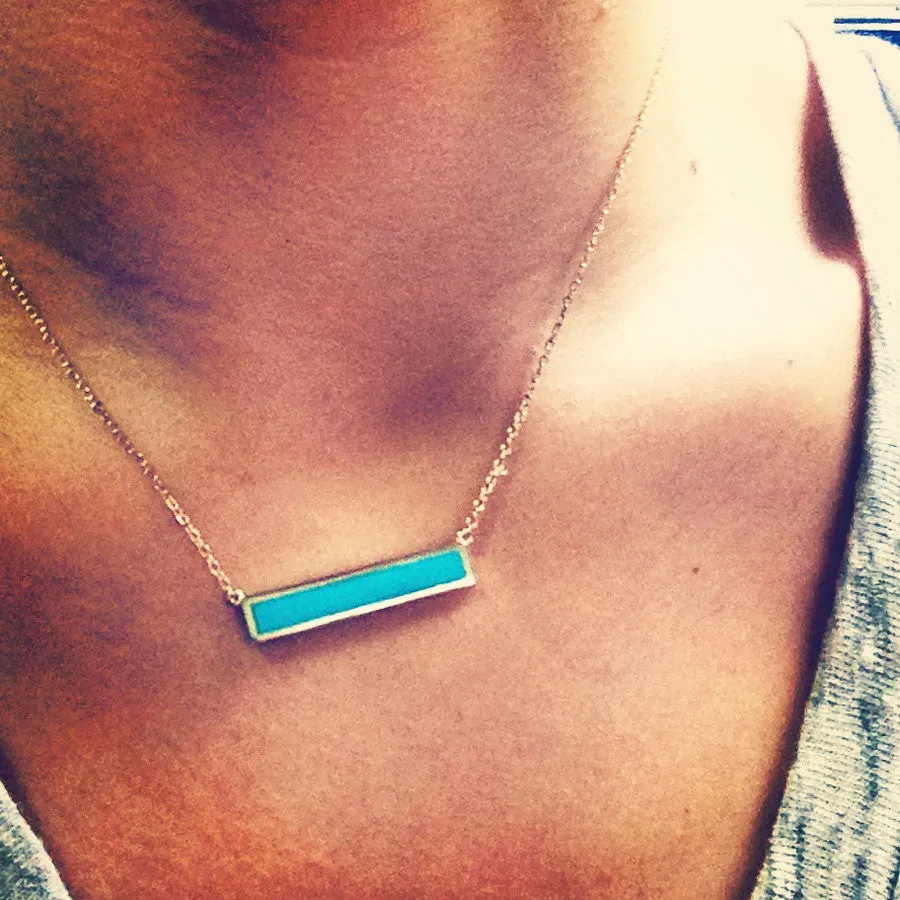 Sterling Turkoise Slice Necklace