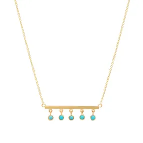 Stick with Turquoise Bezel Dangle Necklace