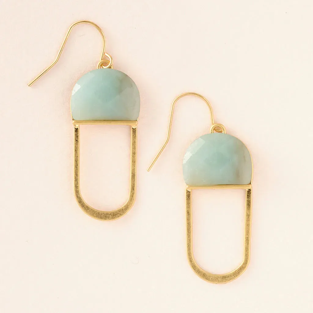 Stone Chandelier Earring: Amazonite/Gold