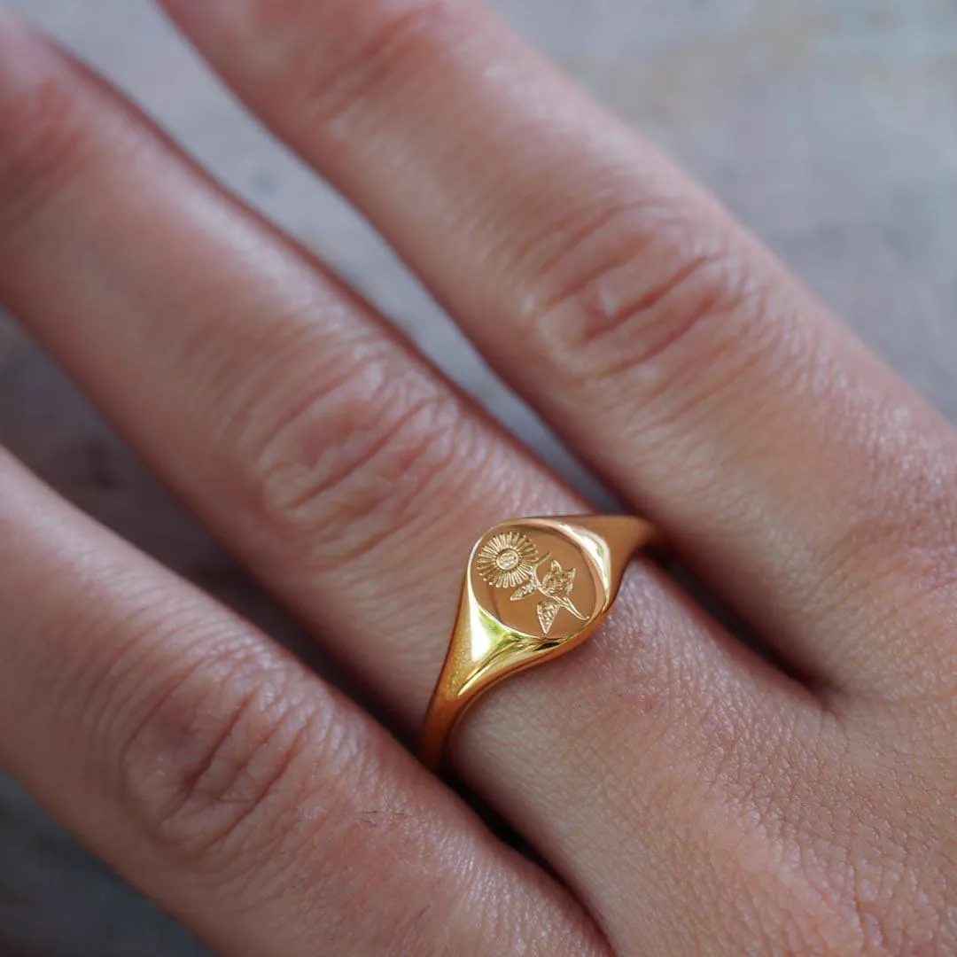 Sunflower Signet Ring