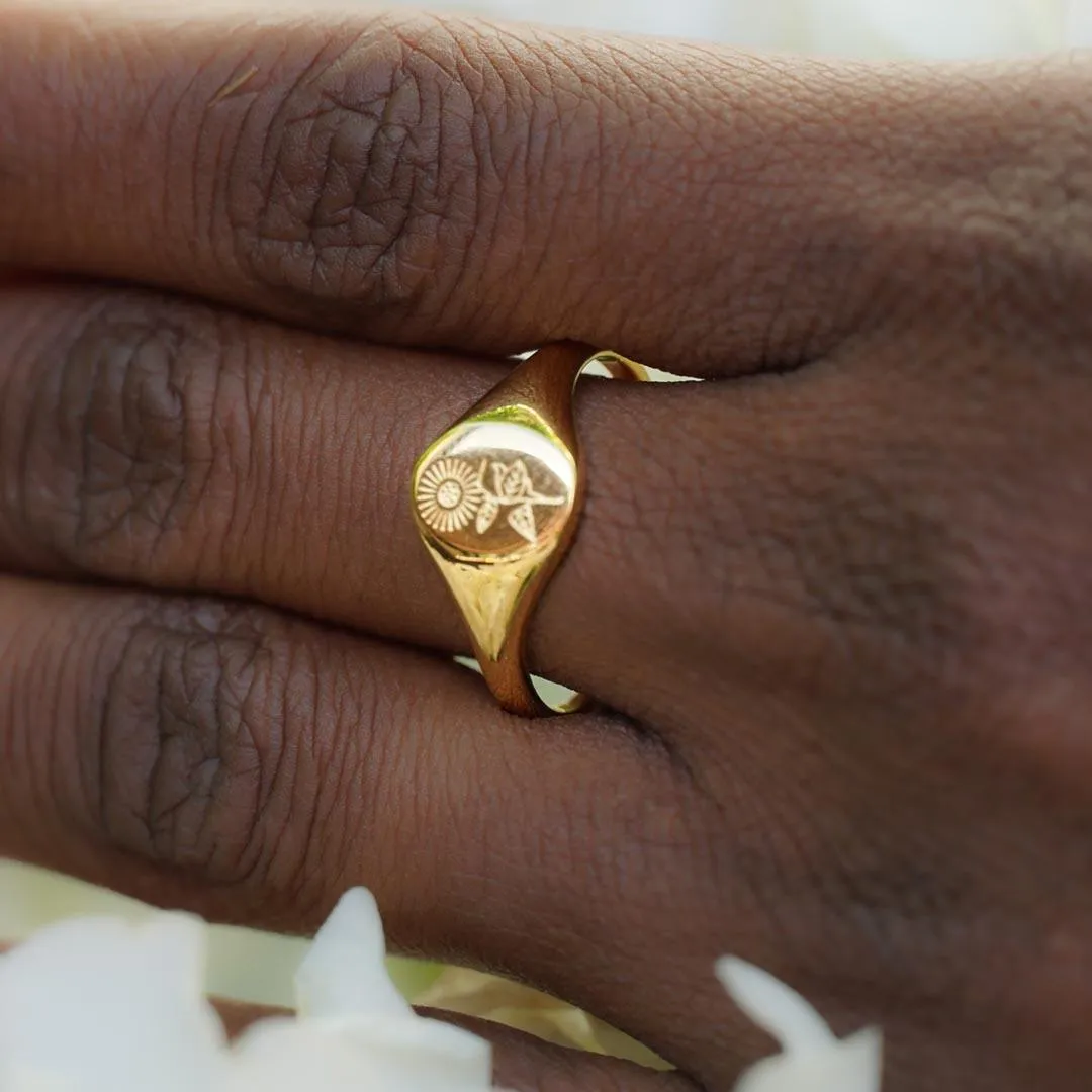 Sunflower Signet Ring