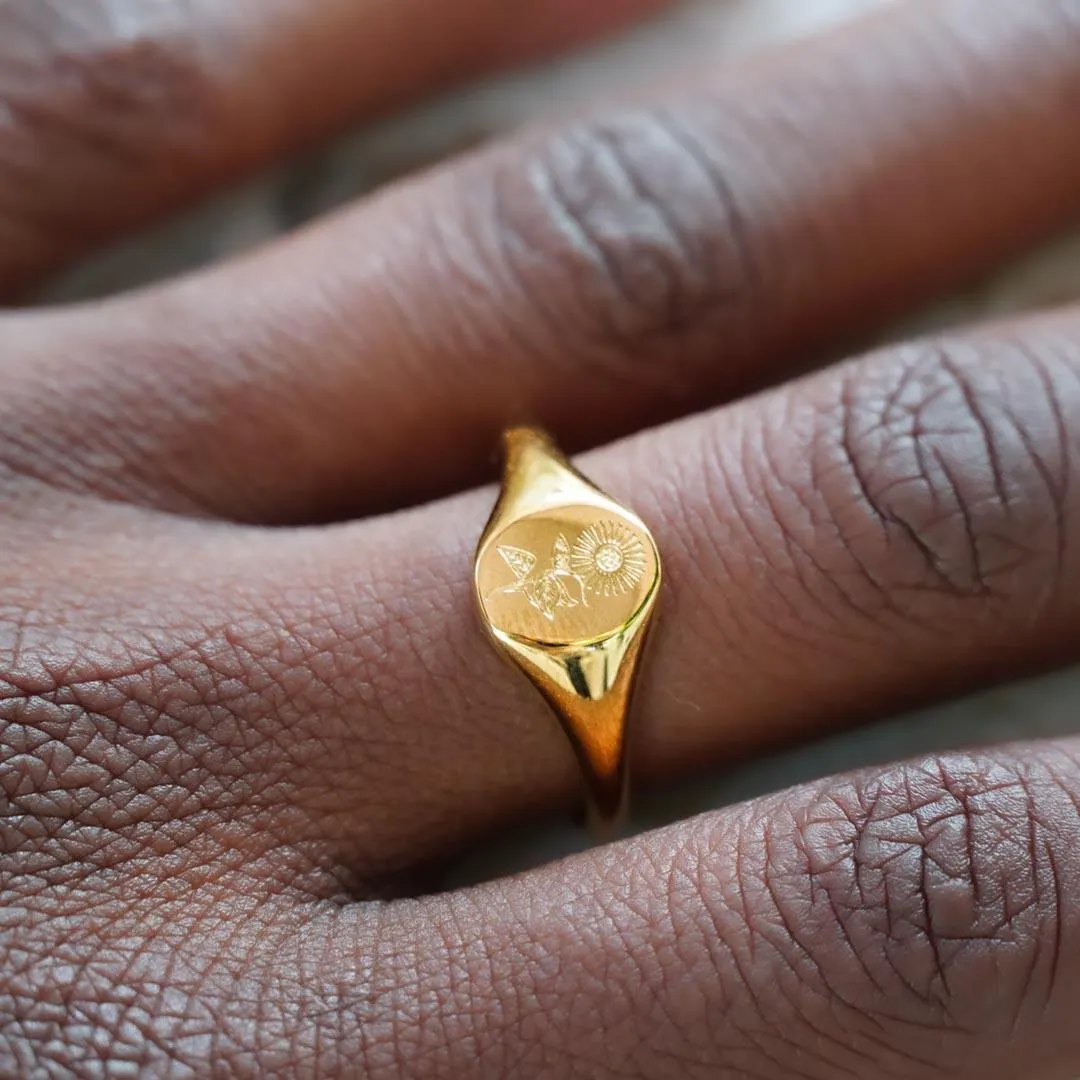 Sunflower Signet Ring