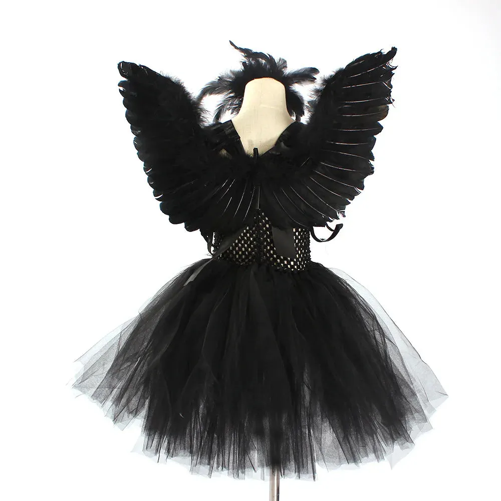 Swan Lake Gown Kid Gothic Witch Ballerina Costumes