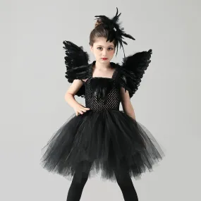 Swan Lake Gown Kid Gothic Witch Ballerina Costumes