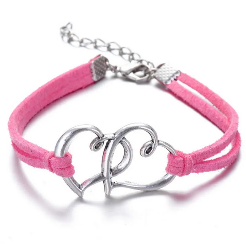 Sweet Hearts Suede Friendship Bracelet in Eight Colors for Woman or Teen