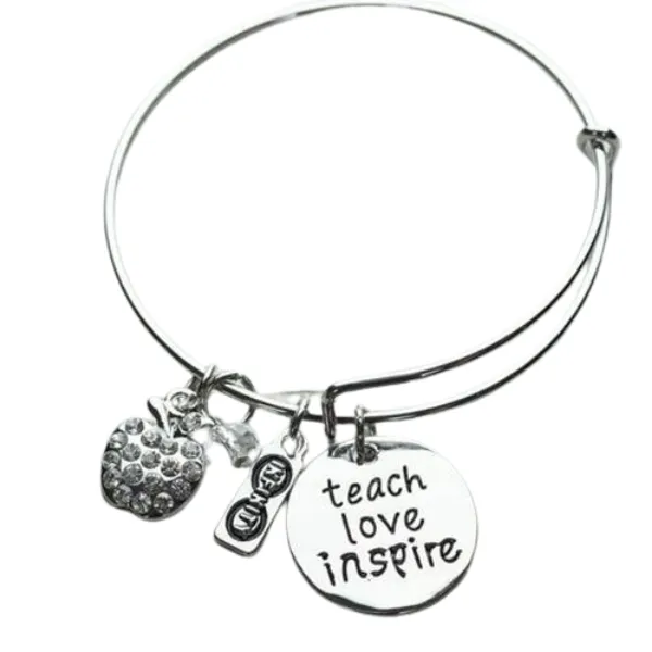 Teacher Love Inspire Bangle Bracelet