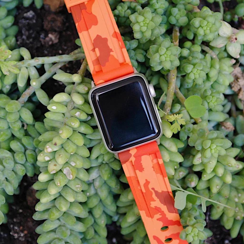 Tempomat - Orange Camo Rubber Strap - iwatch-