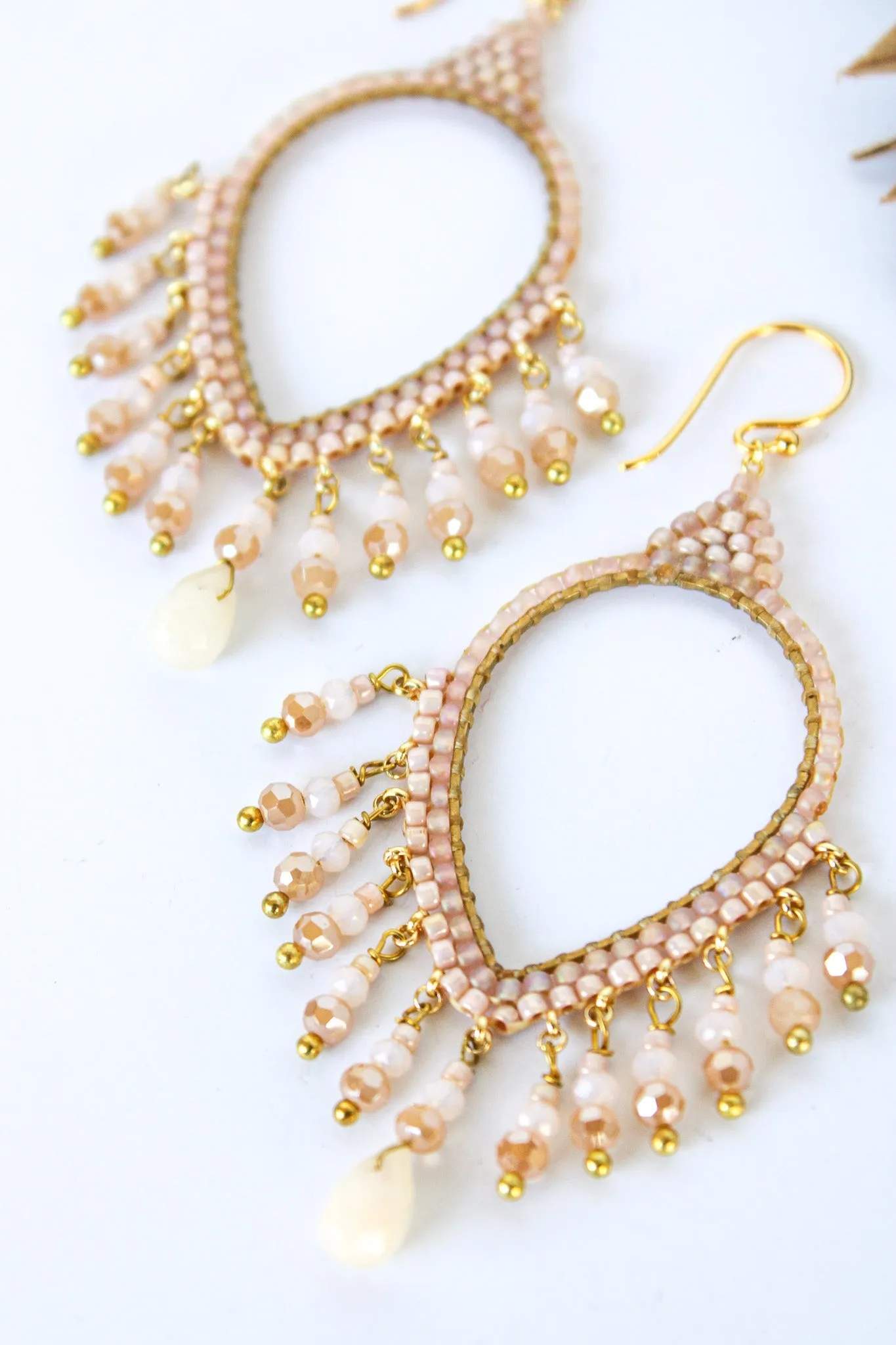 Thai Crystal Teardrop Chandelier Earrings