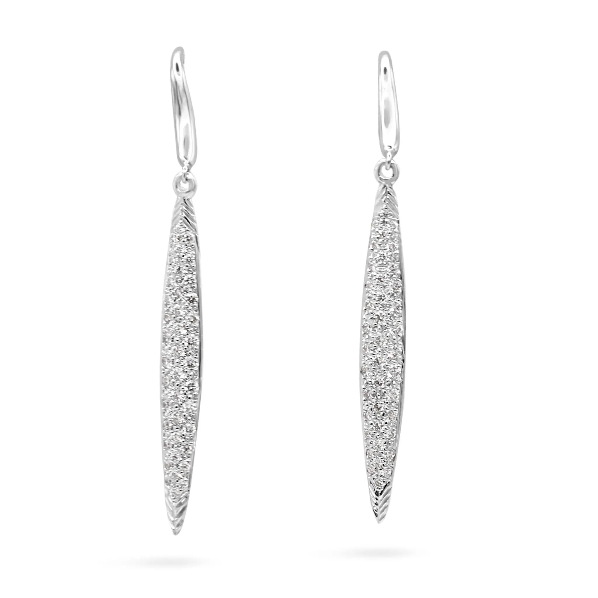 Tiffany Diamond Feather Drop Earrings