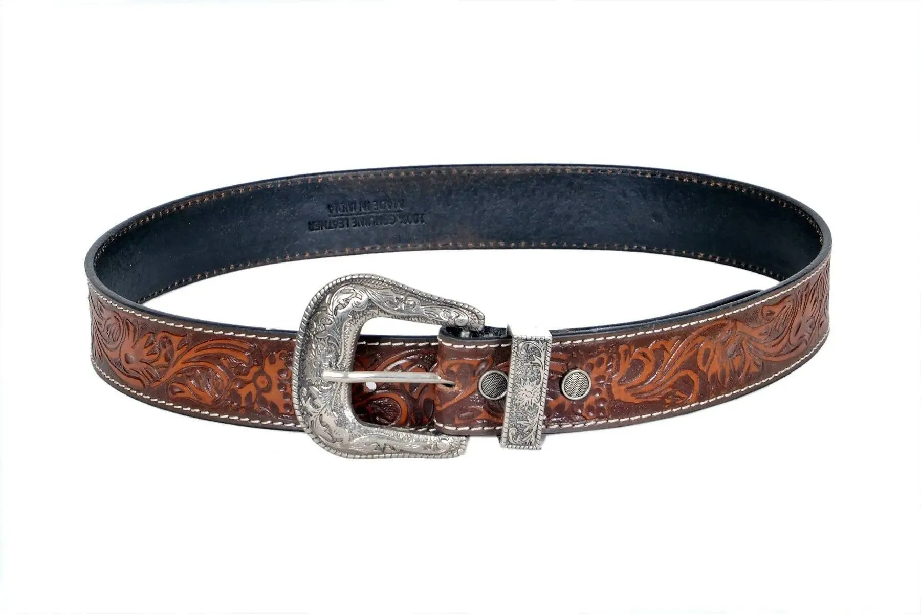 TLP MAHARAJA Leather Belt for Men Colour - Brown (SKU BELT-10030)