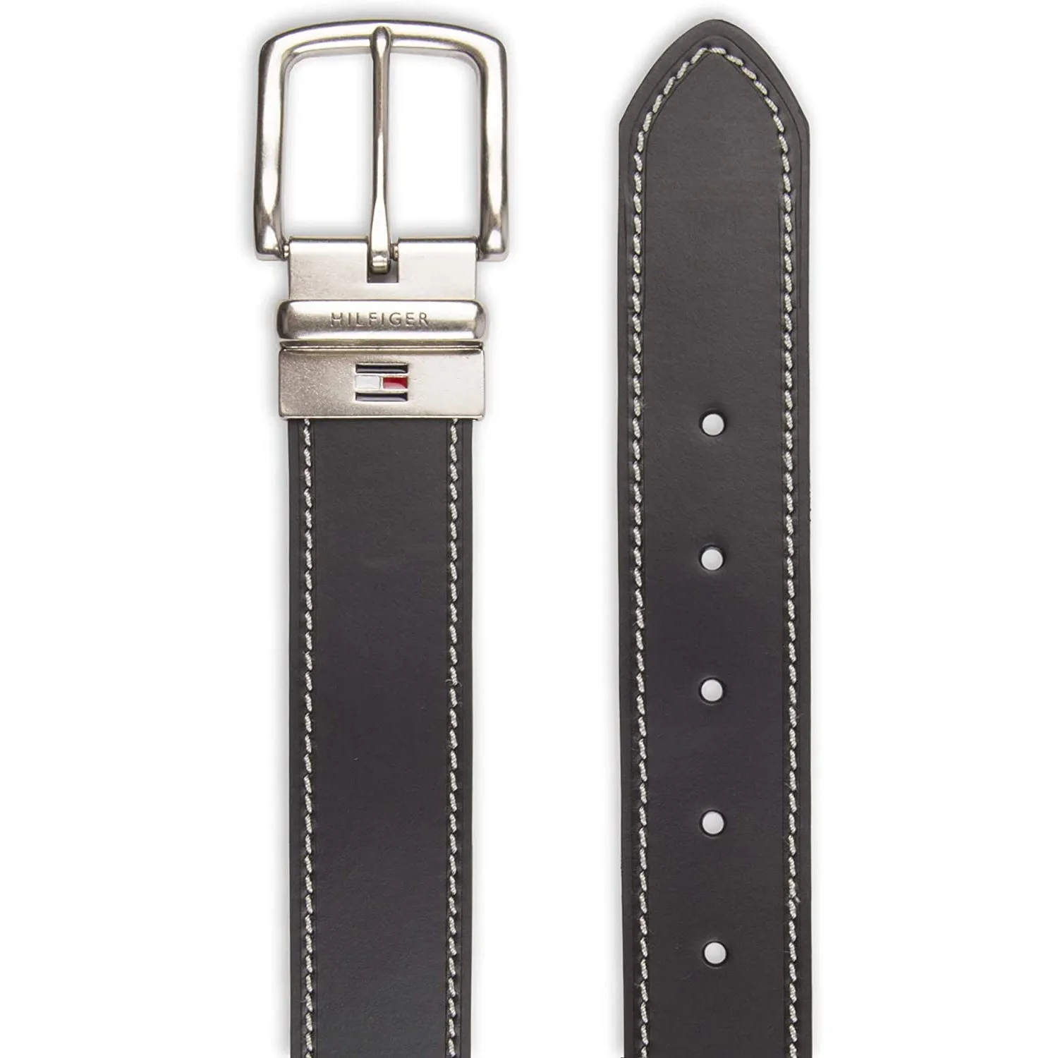 Tommy Hilfiger Men's Reversible Belt | Black/Brown Stitch