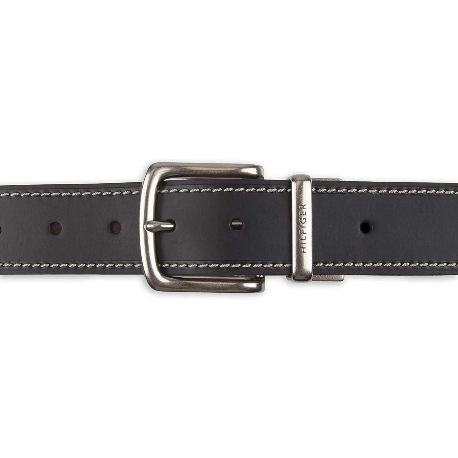 Tommy Hilfiger Men's Reversible Belt | Black/Brown Stitch