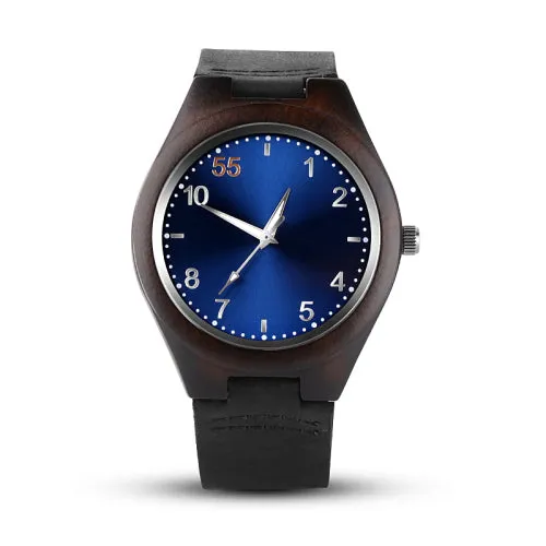 Top Luxury Blue Wood Watches Unique Wooden Watch Men Watch Fashion Full Wood Men's Watch Clock saat erkek kol saati reloj hombre