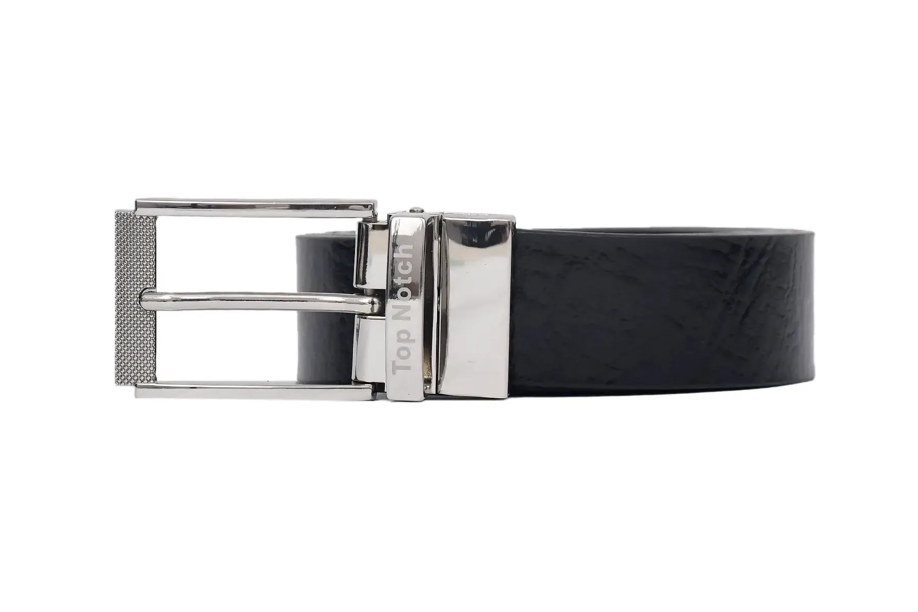 Top Notch Leather Belt for Men Colour - Black / Brown Textured Reversible Belt (SKU TP0075)