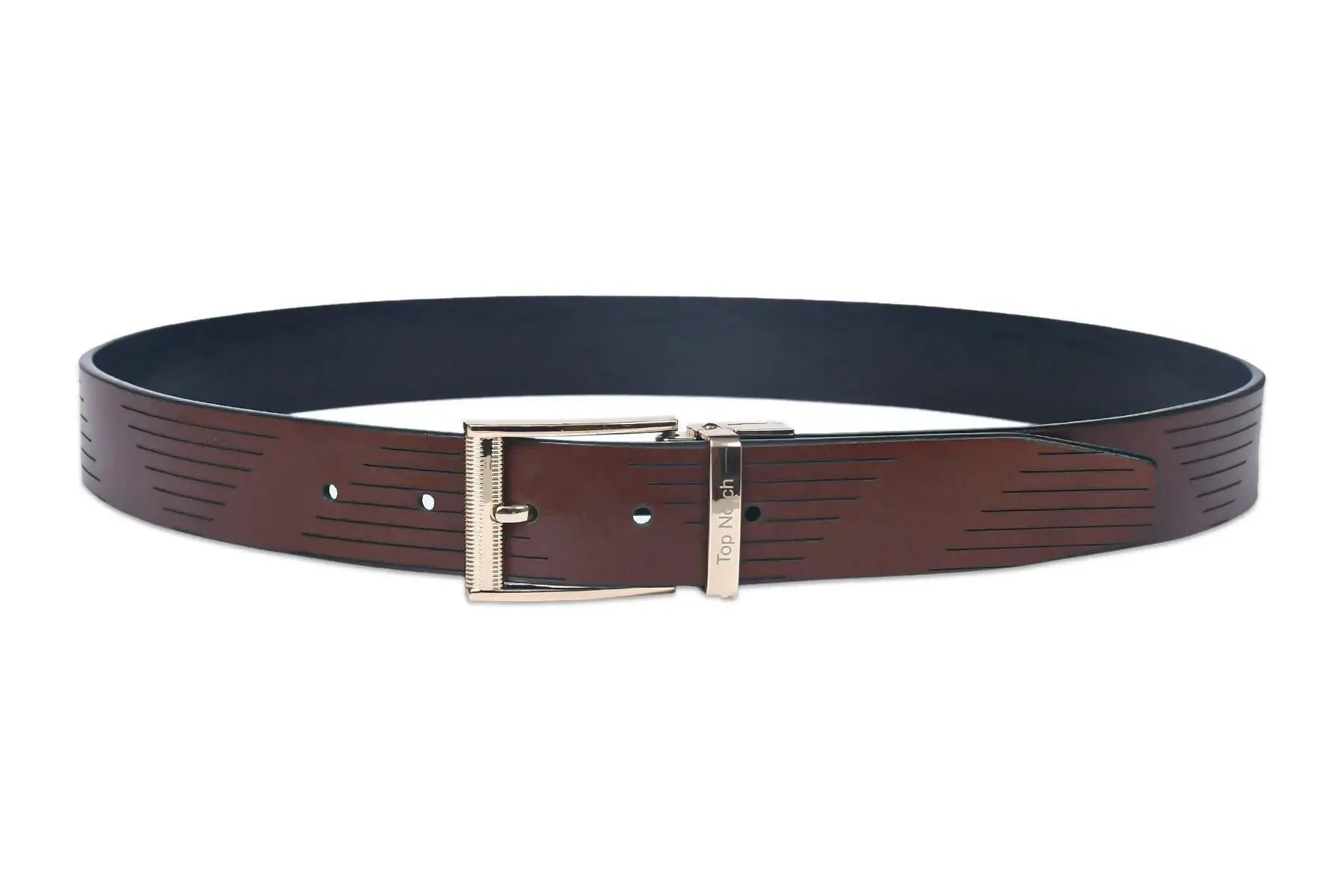 Top Notch Leather Belt for Men Colour - Black / Tan Reversible Italian Belt (SKU TP0030)