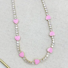 Treasure Jewels Mutli Pink Heart Necklace