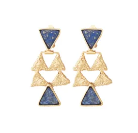 Tri Chandelier Lapis Earrings