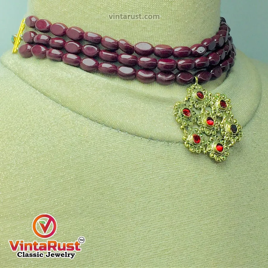 Tribal Handmade Stone Beaded Choker Necklace