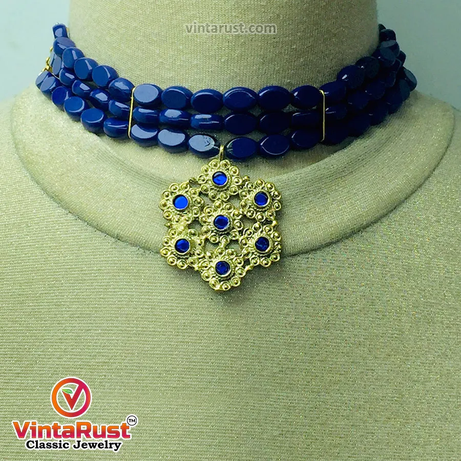 Tribal Handmade Stone Beaded Choker Necklace