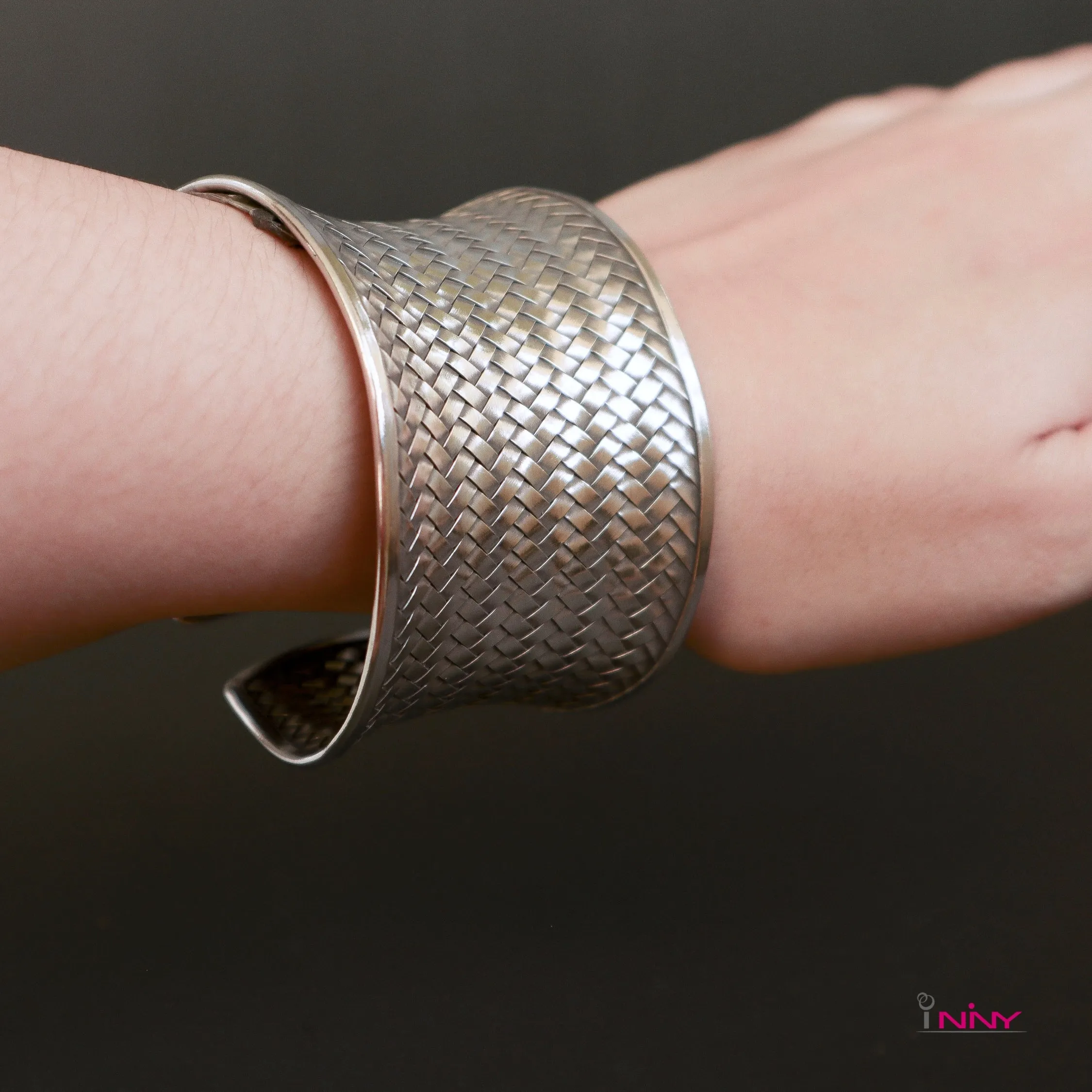 Tribal Silver Cross Bangle