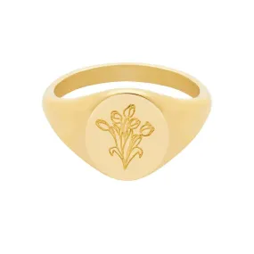 Tulips Signet Ring