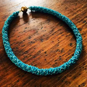 Turquoise Beaded Chain Necklace