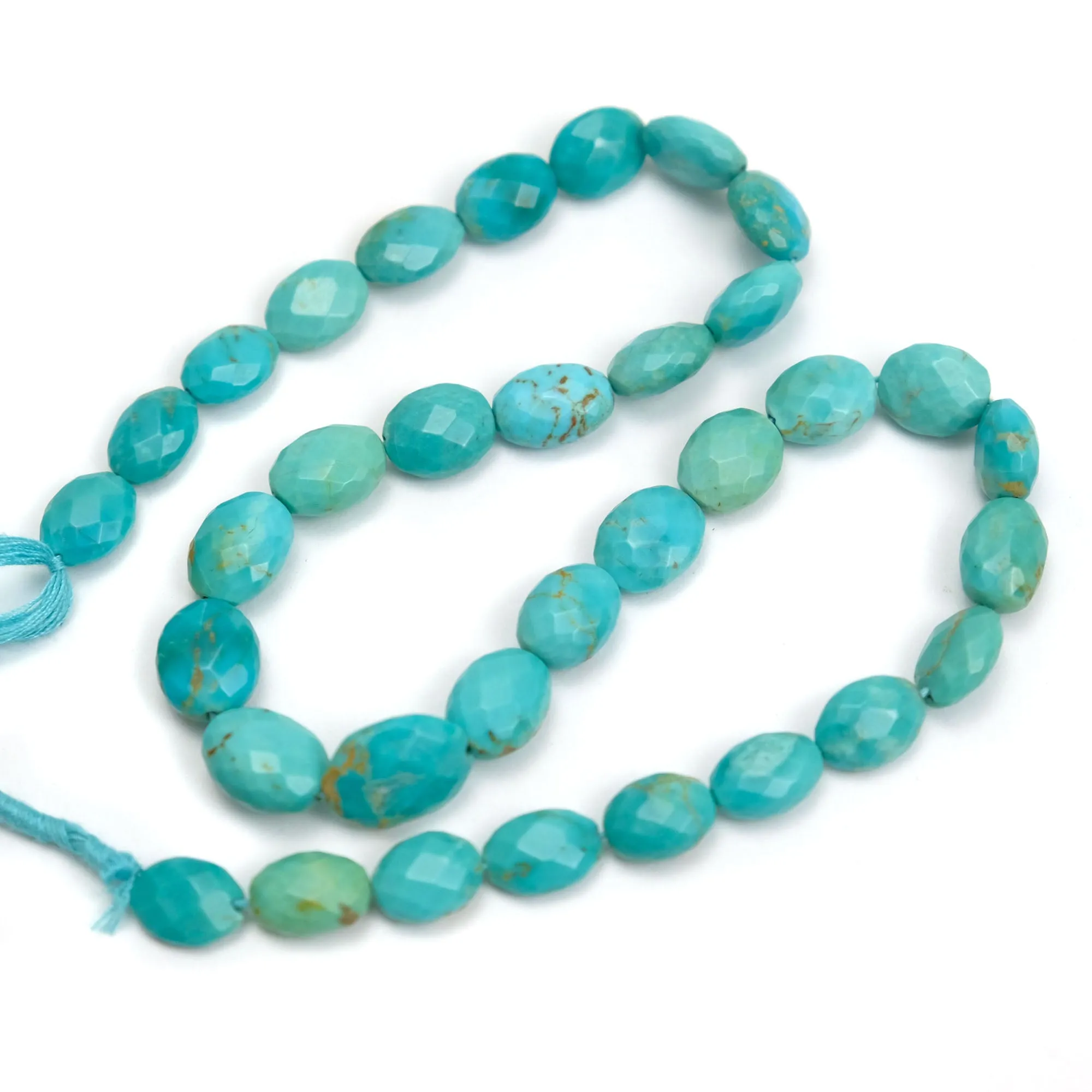 Turquoise Faceted Oval Beads Strand