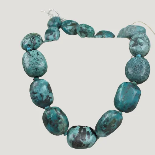 Turquoise Nugget Statement  Beaded Necklace