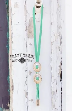 Turquoise Rustler Bolo Necklace by Crazy Train