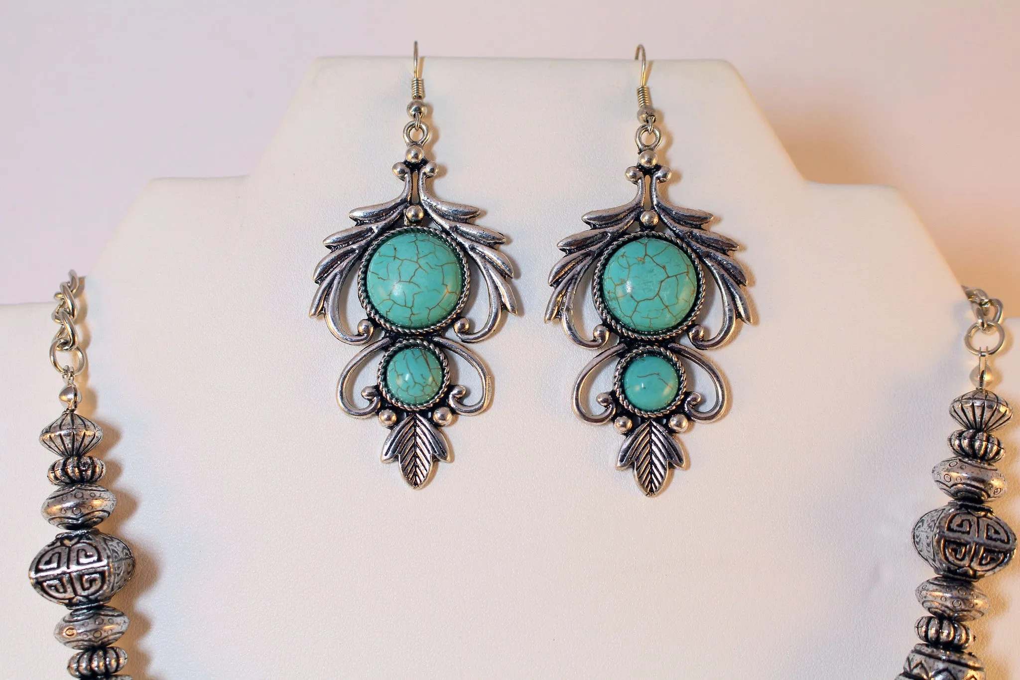 Turquoise, Statement Necklace & Earrings Set